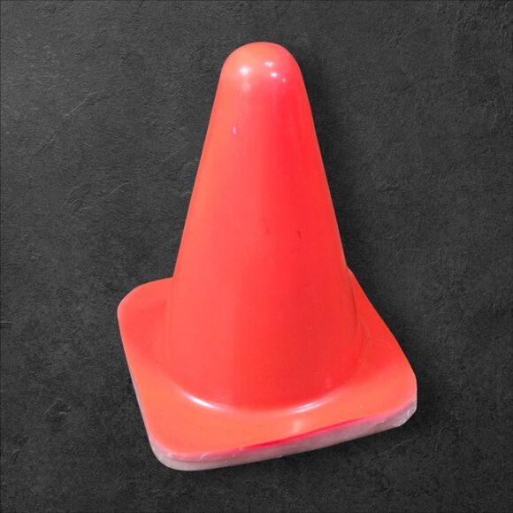 Orange Safety Cone 4 inch Small Desk Office Decor Caution Cute Hazard RARE Toy - Picture 2 of 6
